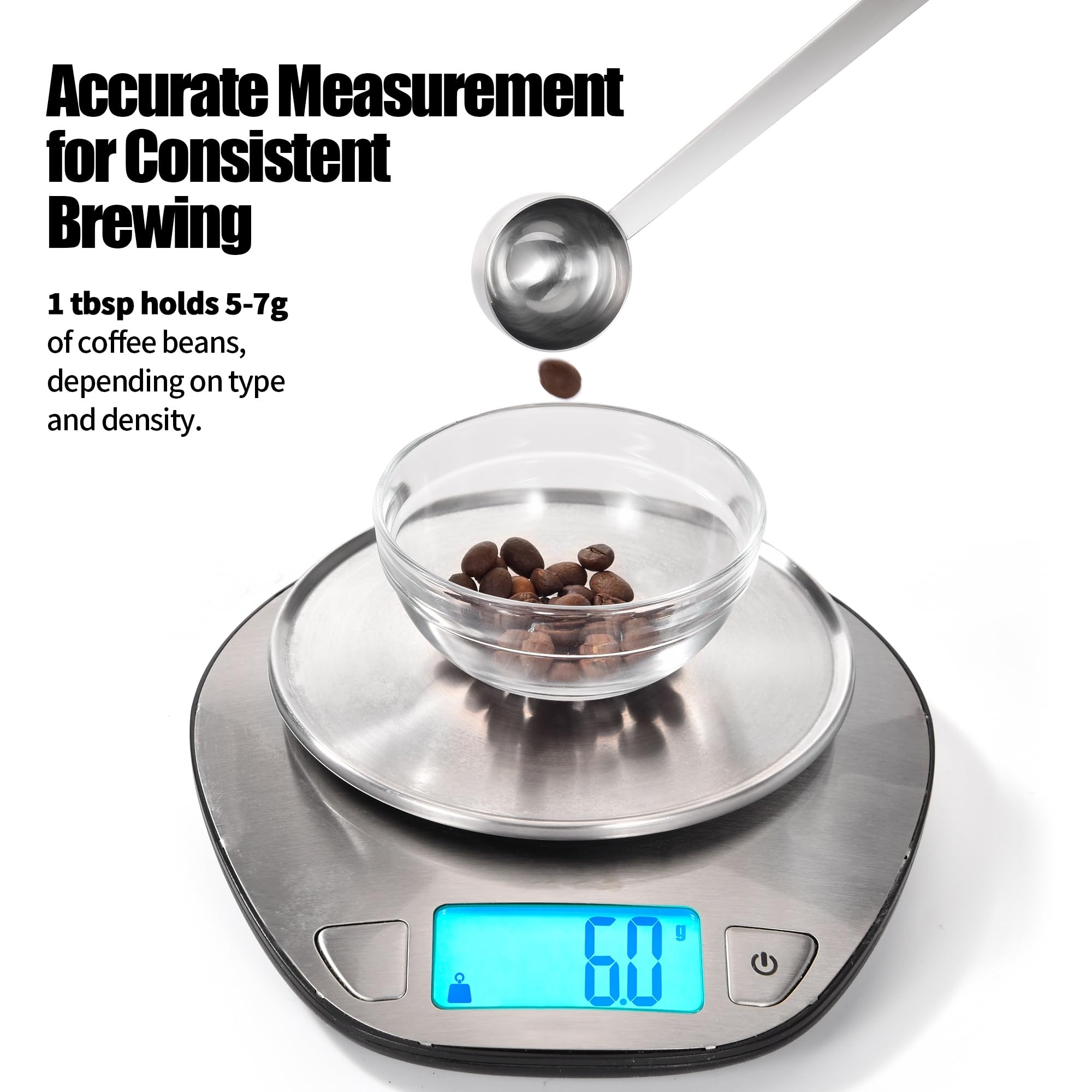 Doosu polished-edge scoop provides comfortable grip and easy cleaning.