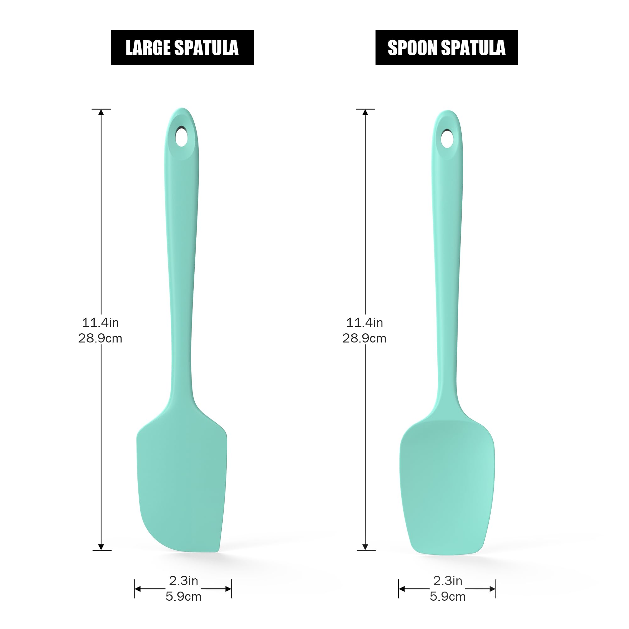 Doosu silicone spatula with flexible edge for thorough scraping and mixing
