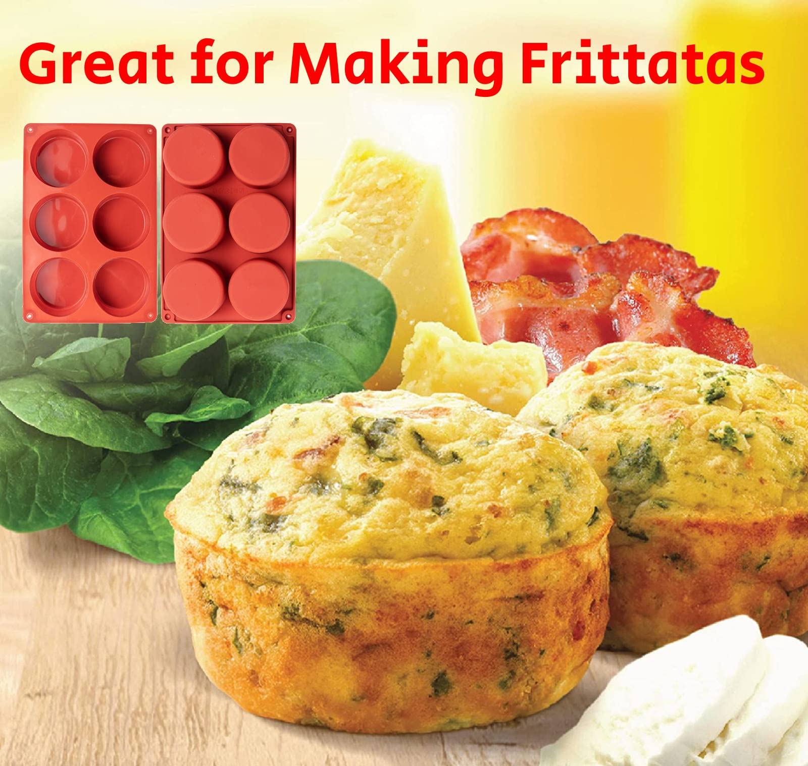 Dootafy silicone molds 3-inch diameter with 1.3-inch height ideal for jumbo egg bites.