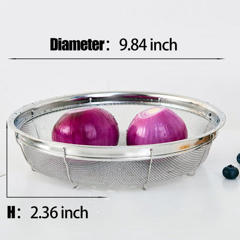 DOPMEP fine mesh strainer bowl resting base stays steady on counter