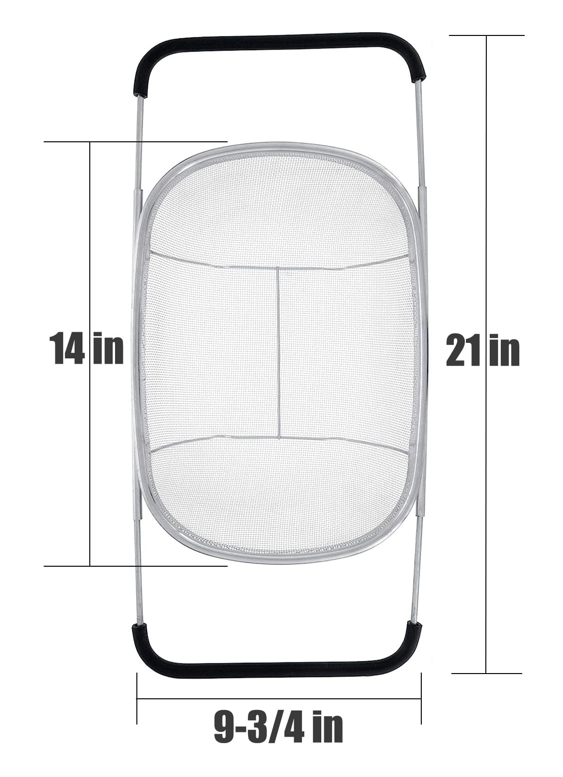 DOPMEP stainless steel colander with expandable handles for grip