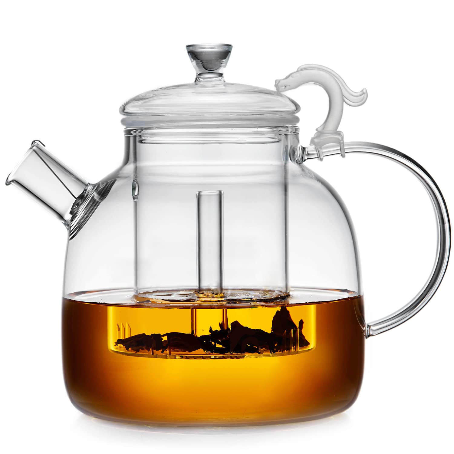 DOPUDO 68OZ glass teapot with infuser for clear stovetop brewing