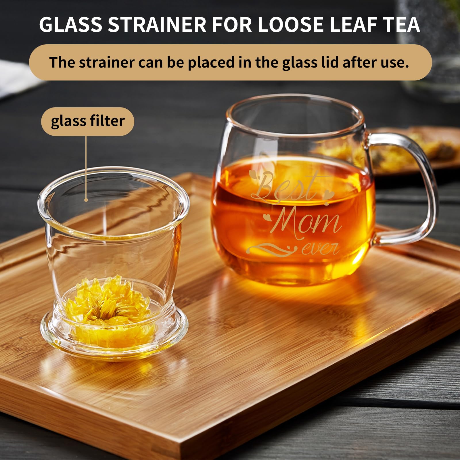 DOPUDO Best Mom Ever lead-free glass ensures crisp clarity for everyday use.