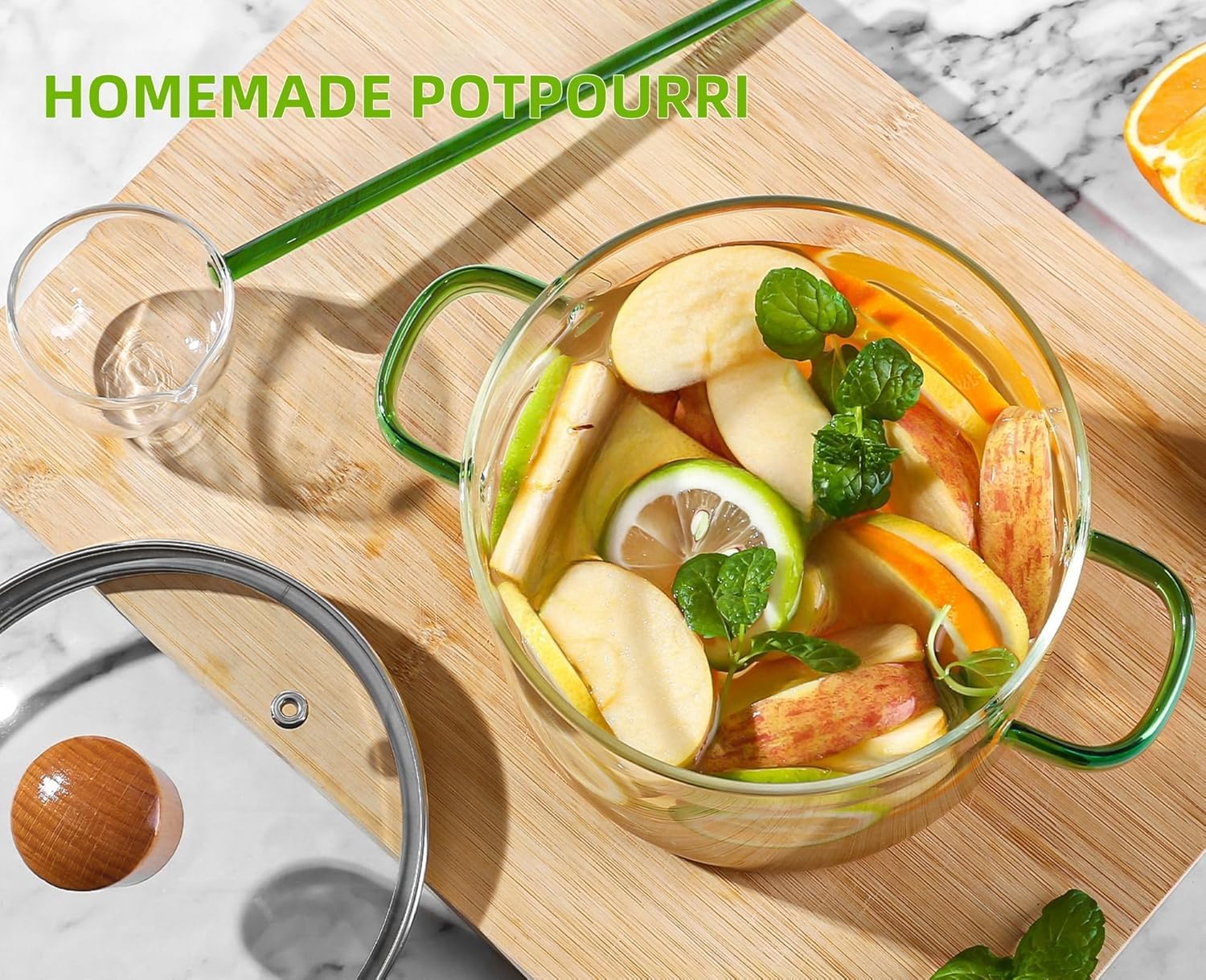DOPUDO borosilicate glass pot ideal for soup and baby food.