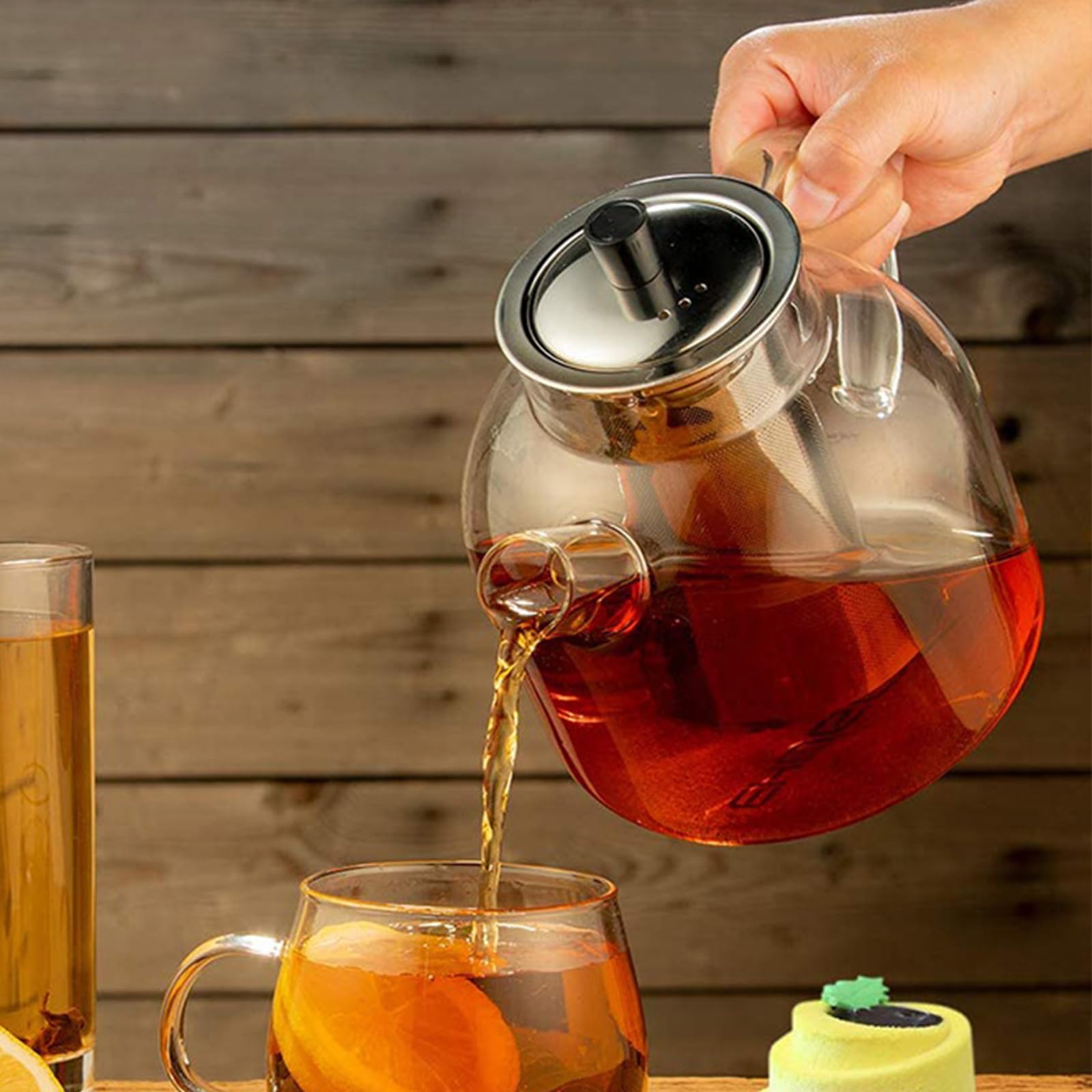 DOPUDO clear borosilicate glass shows blooming tea color beautifully