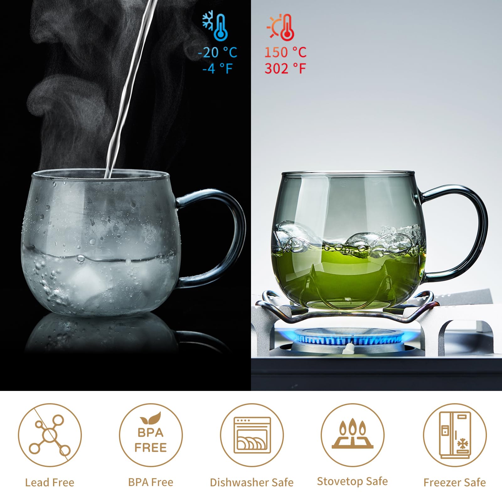 DOPUDO dishwasher-safe tea cup for easy cleanup after brewing.