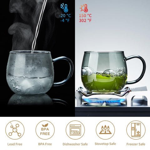 DOPUDO dishwasher-safe tea cup for easy cleanup after brewing.