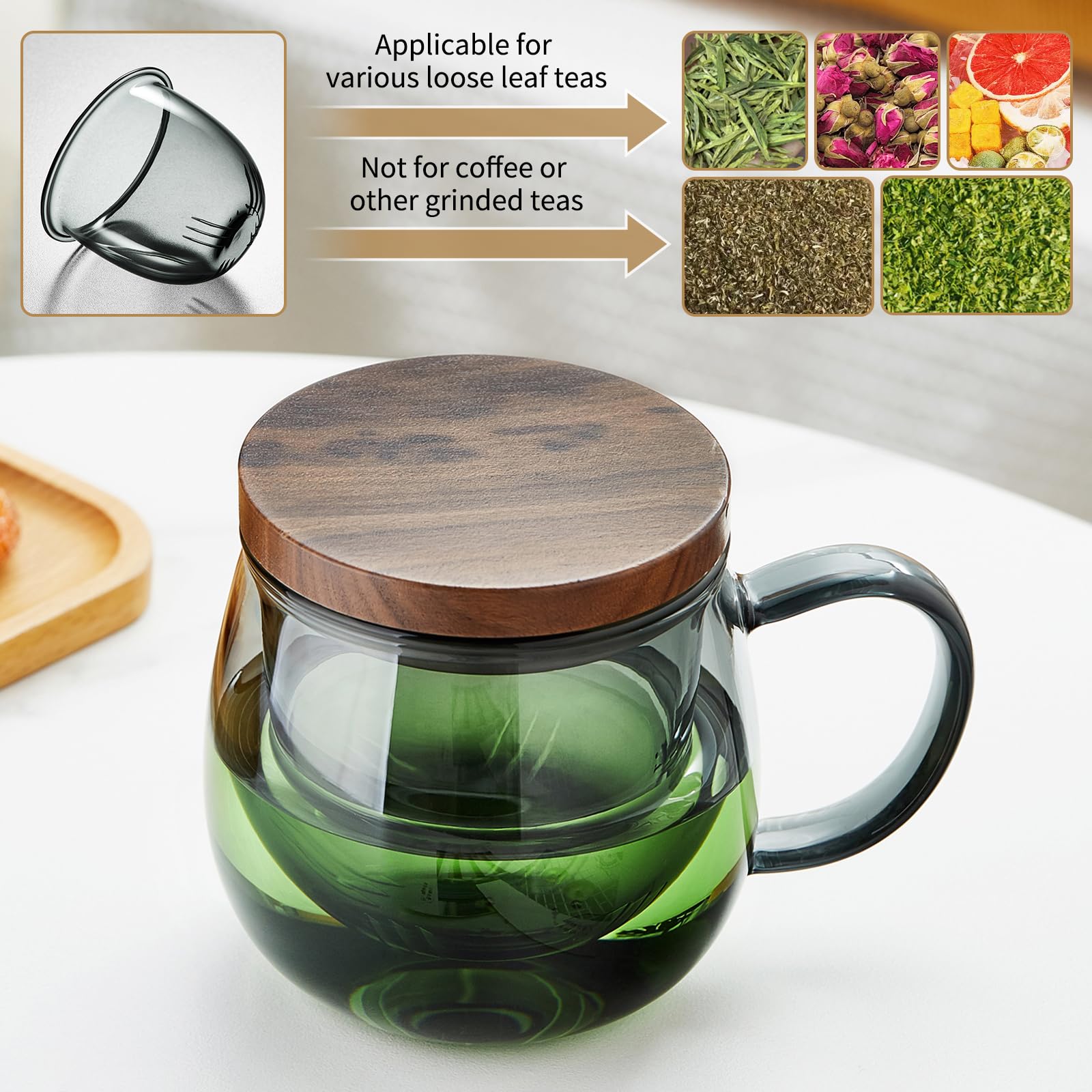 DOPUDO ergonomic heat-resistant handle provides comfortable grip during brewing.