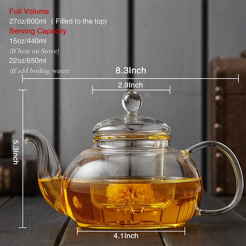 DOPUDO teapot microwave-safe borosilicate glass for quick reheats and blends