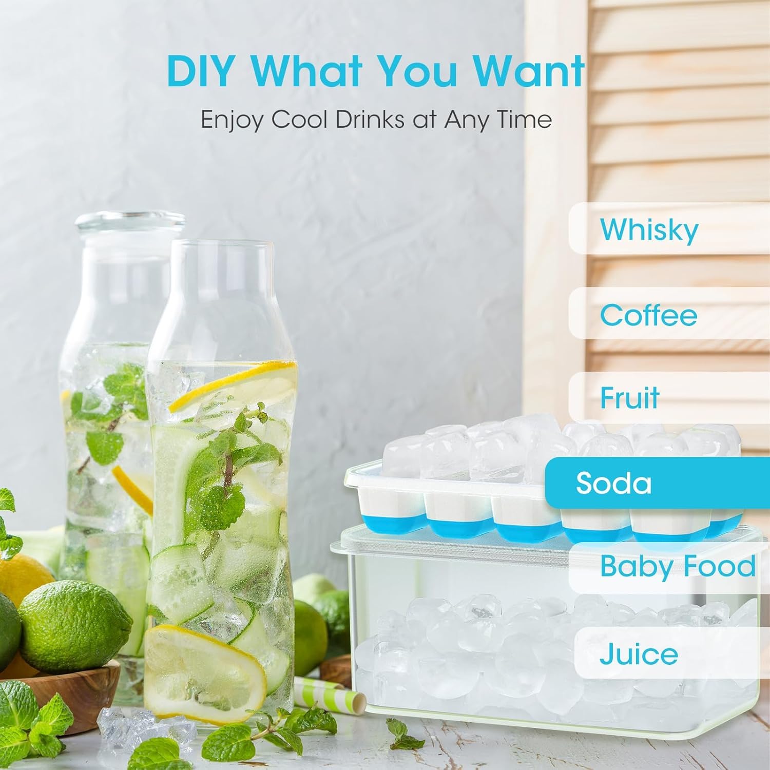 DOQAUS easy-pop ice release demonstrated with flexible silicone bottom.