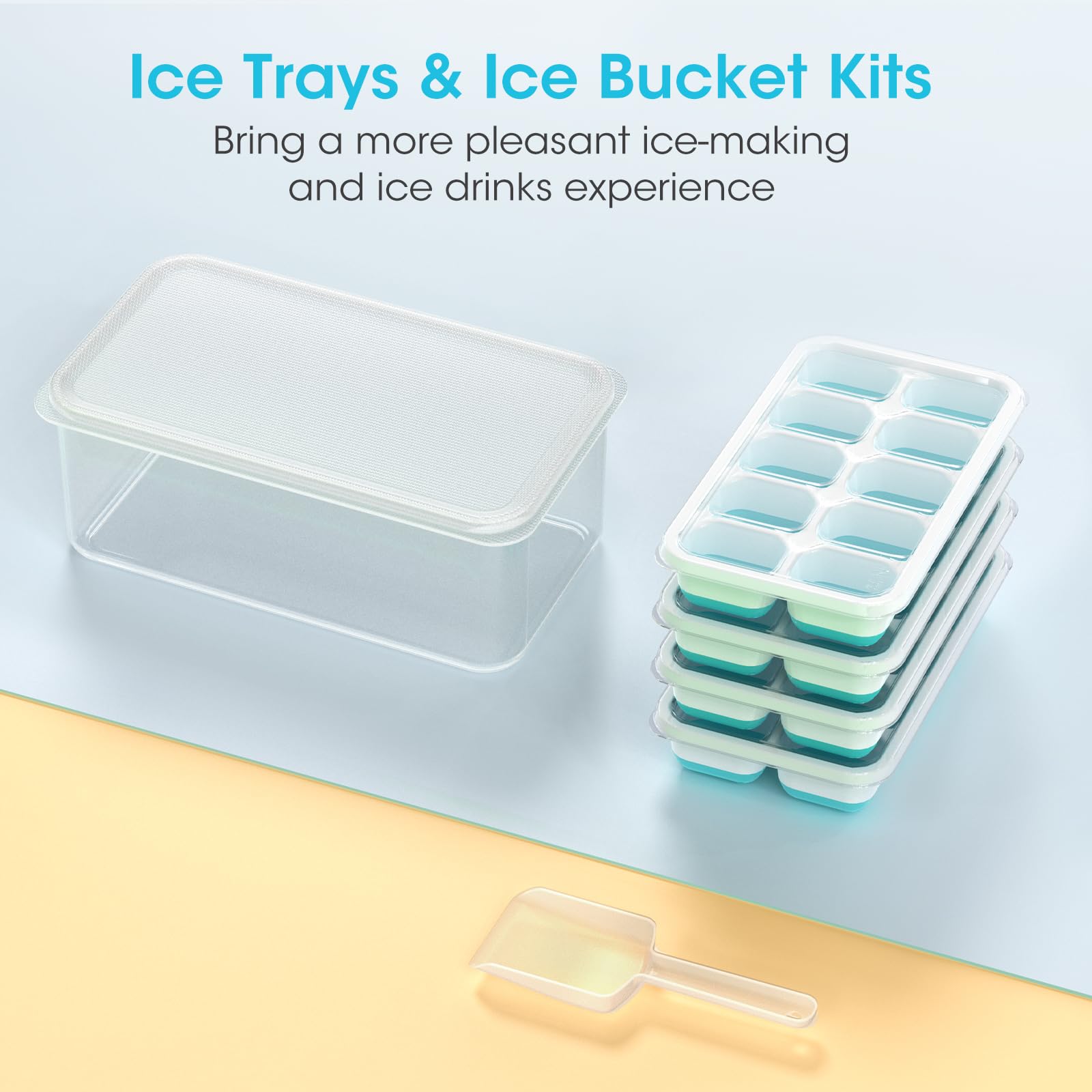 DOQAUS flavored ice ideas with fruit infusion in silicone trays.