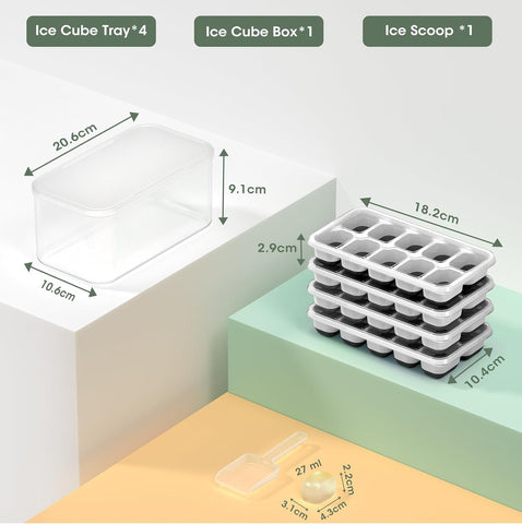 DOQAUS ice cube tray with flexible bottom for effortless release and minimal spill risk.