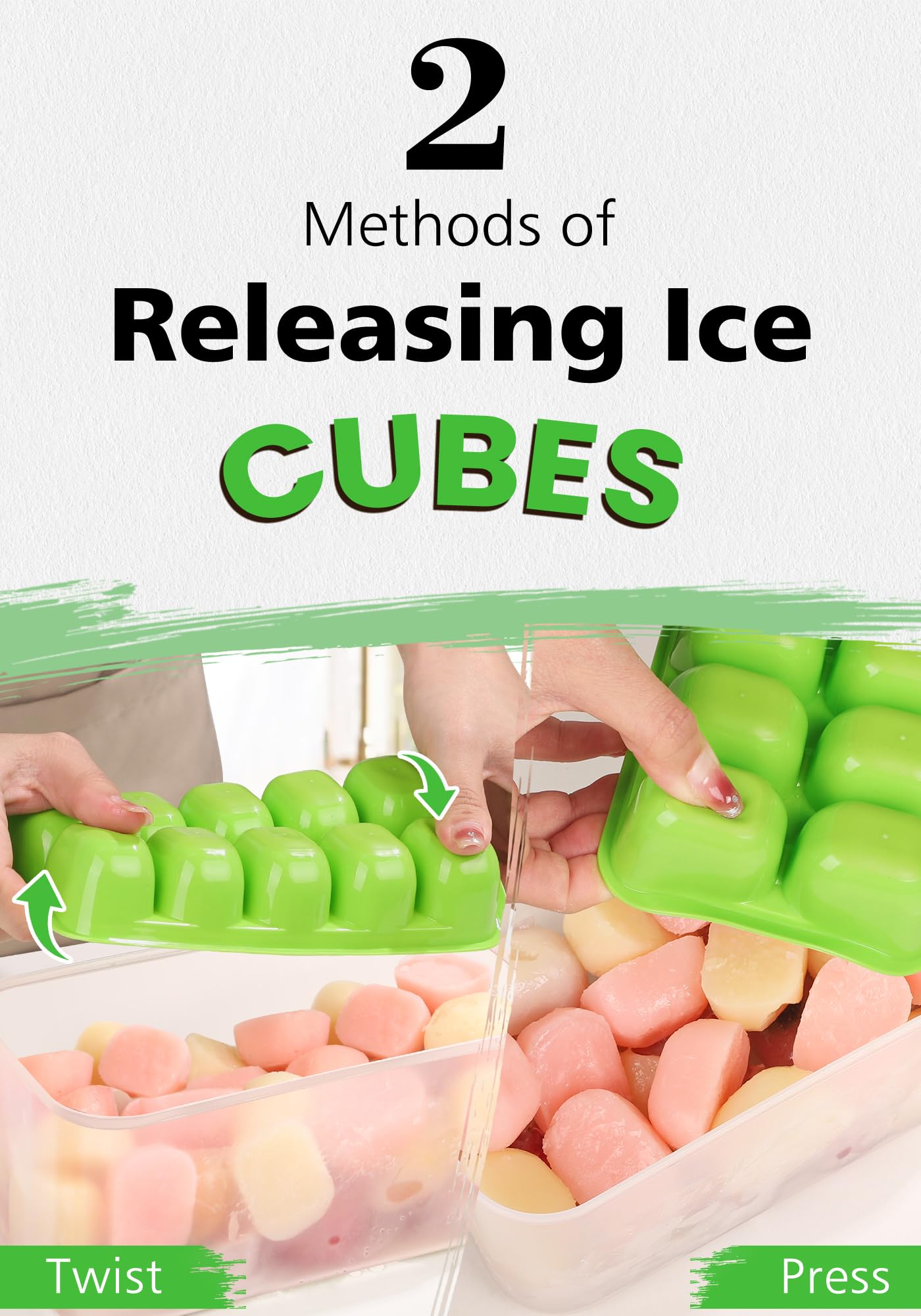 DOQAUS stackable ice trays save freezer space in small kitchens.