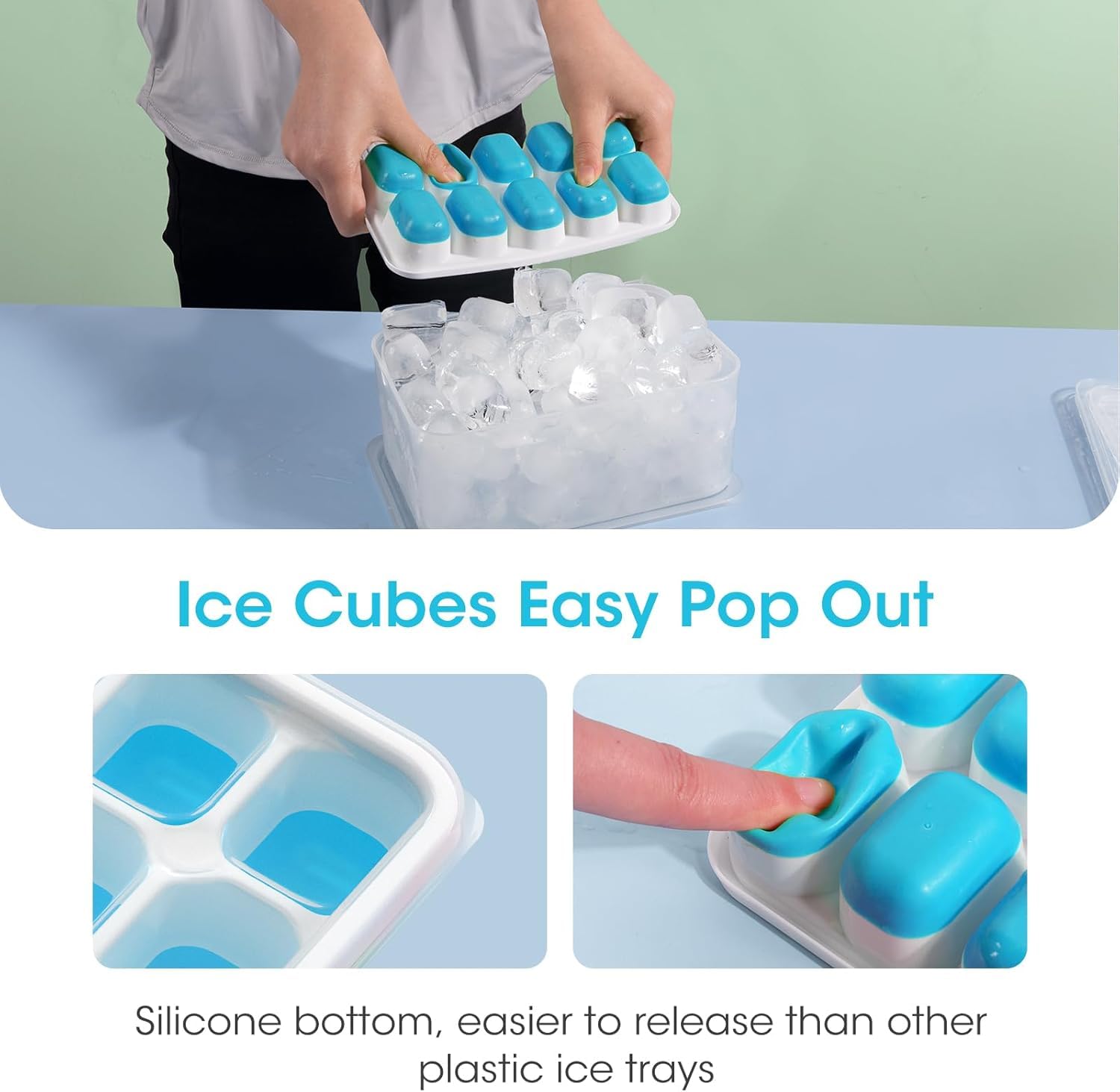 DOQAUS stackable trays design saving freezer space for compact storage.