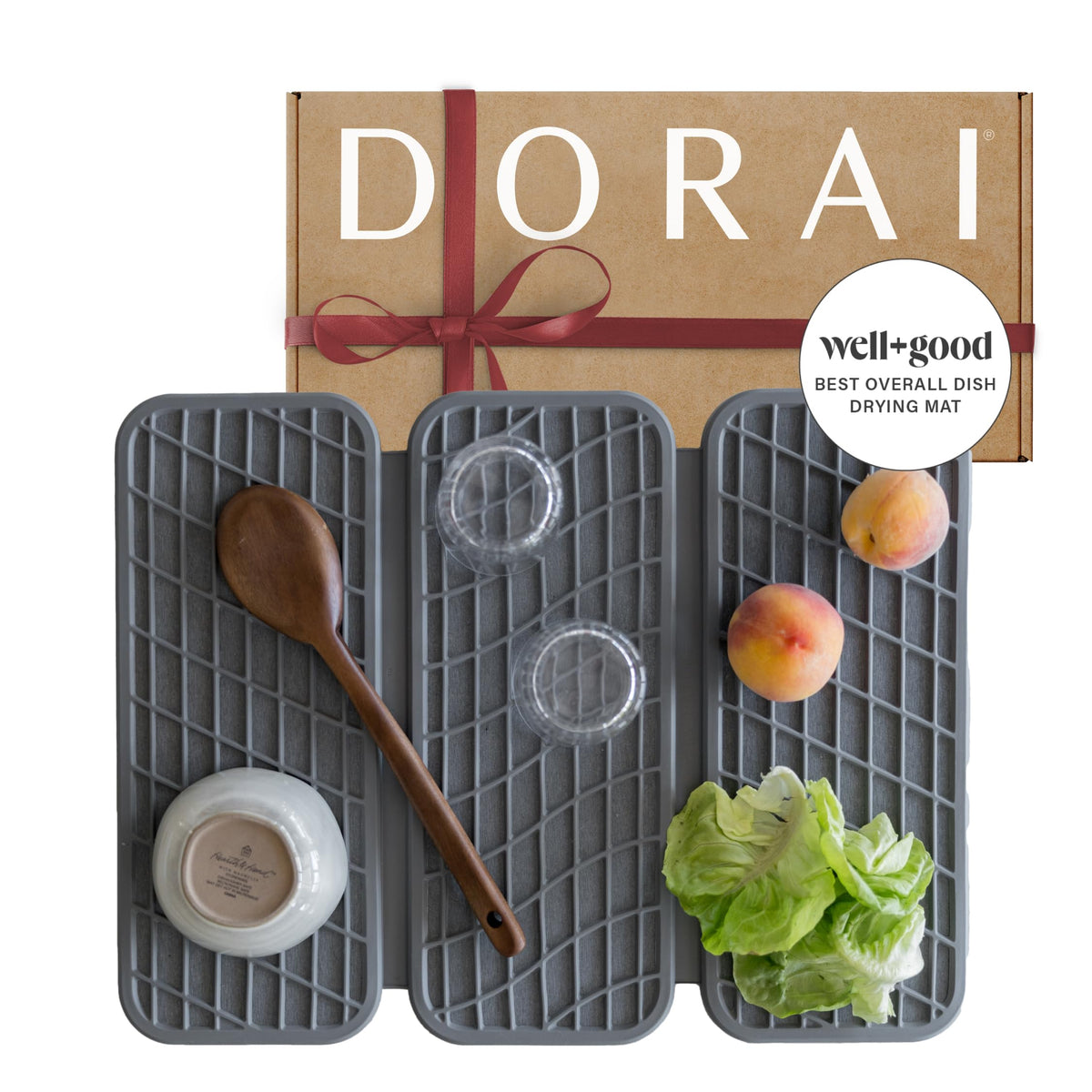 Dorai Dish Pad base on counter for quick drying.
