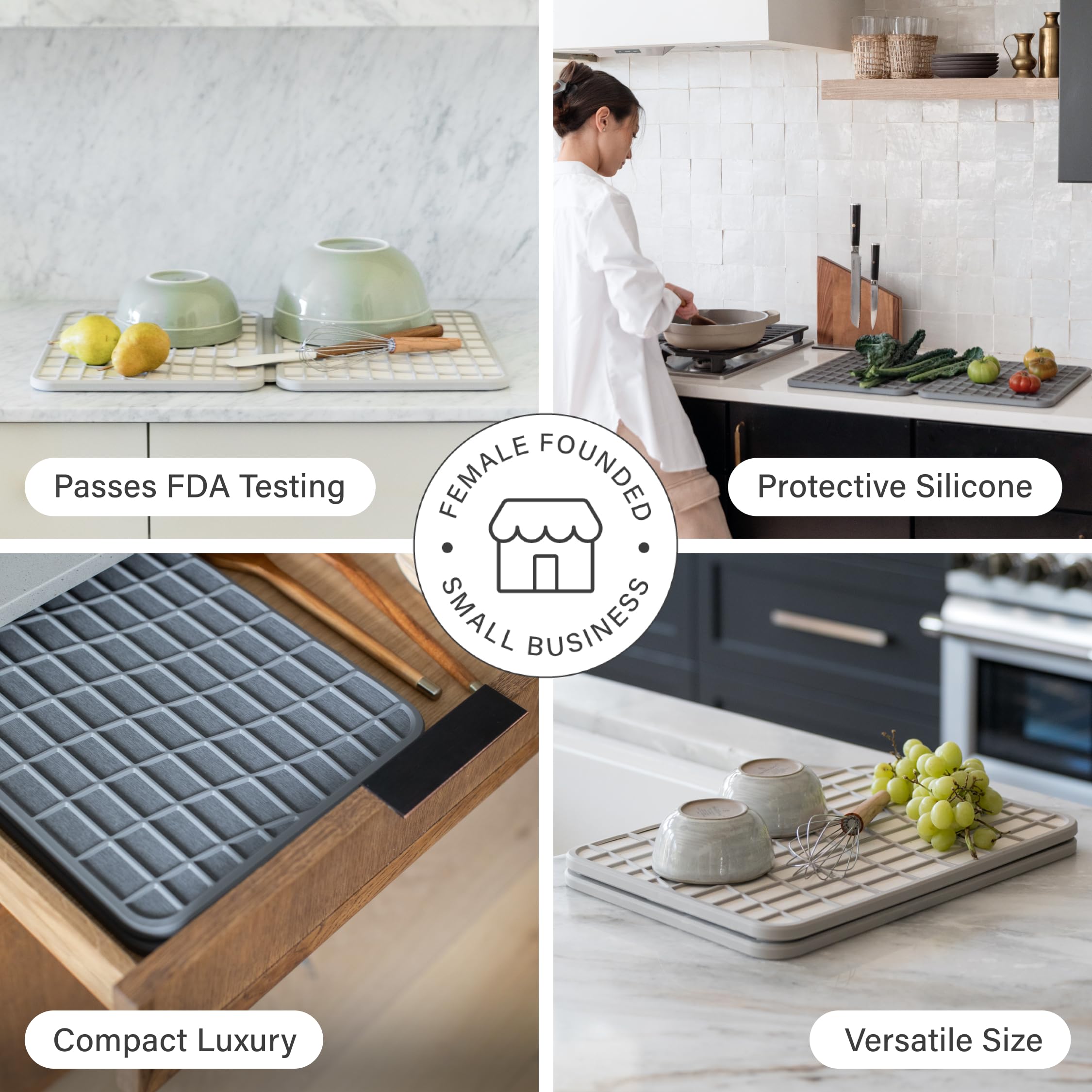 Dorai Home Dish Pad texture close-up shows durable diatomaceous earth.