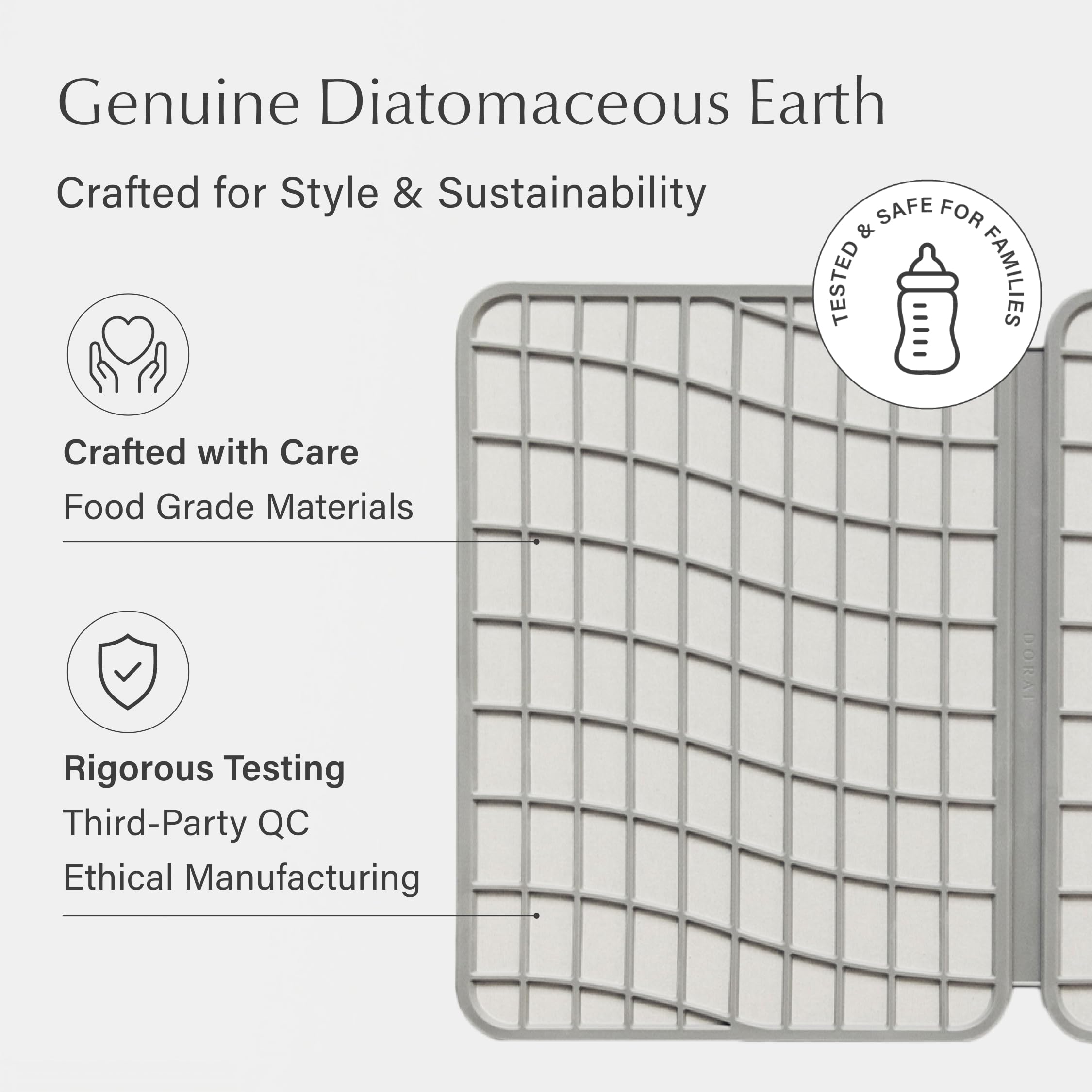 Dorai Home wide 25 by 16.7 inch surface accommodates many items.