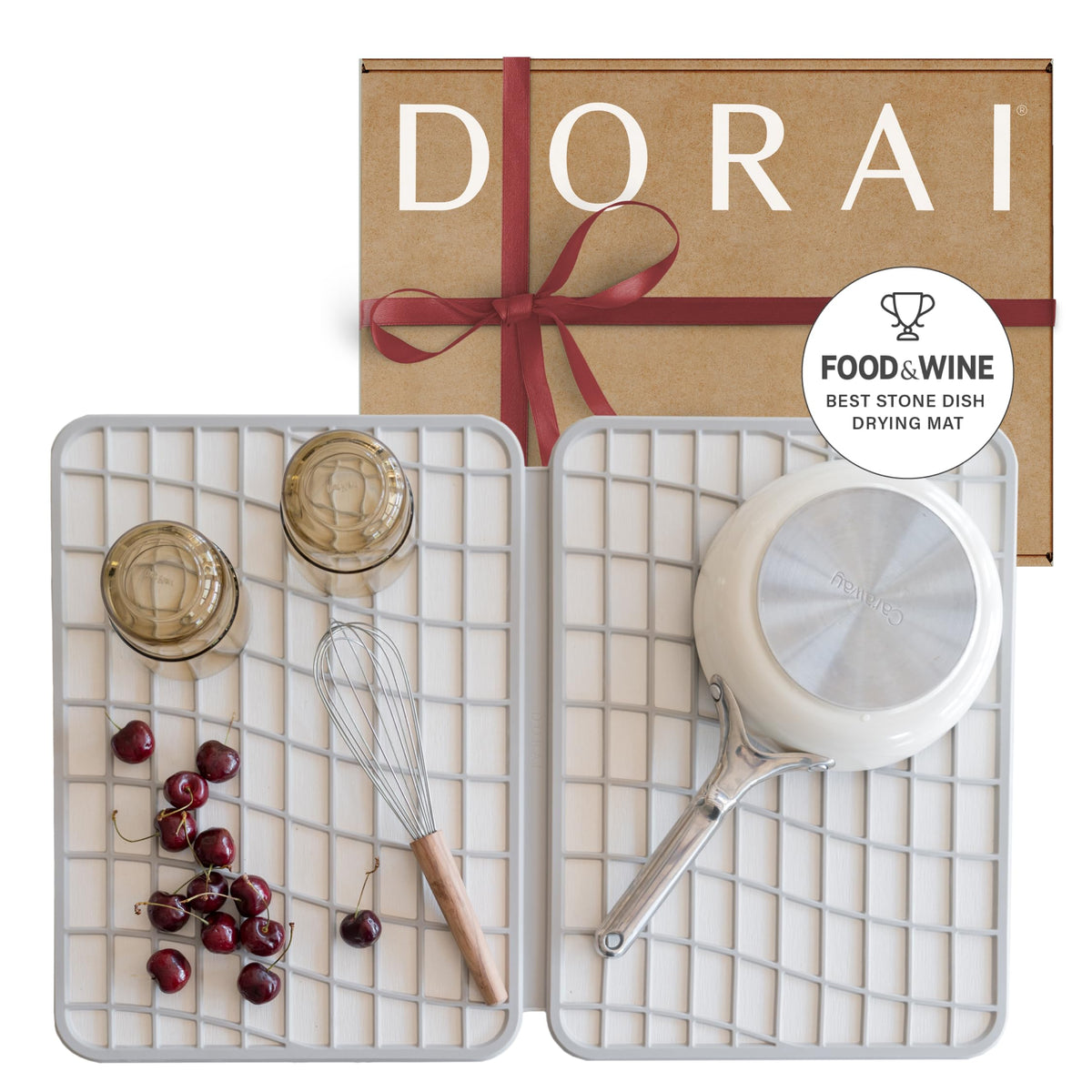 Dorai Home large dish pad on the counter with extra drying space.