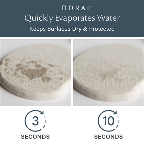 Dorai sandstone coaster closeup highlights absorbency and texture.