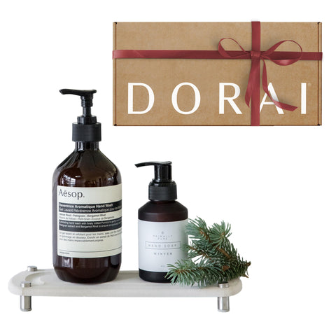 Dorai Sink Caddy sandstone tray with raised base for rapid drying.
