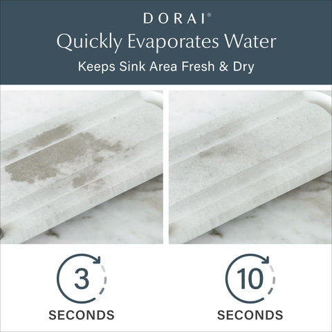 Dorai Sink Caddy stainless steel feet elevate the tray for moisture protection.