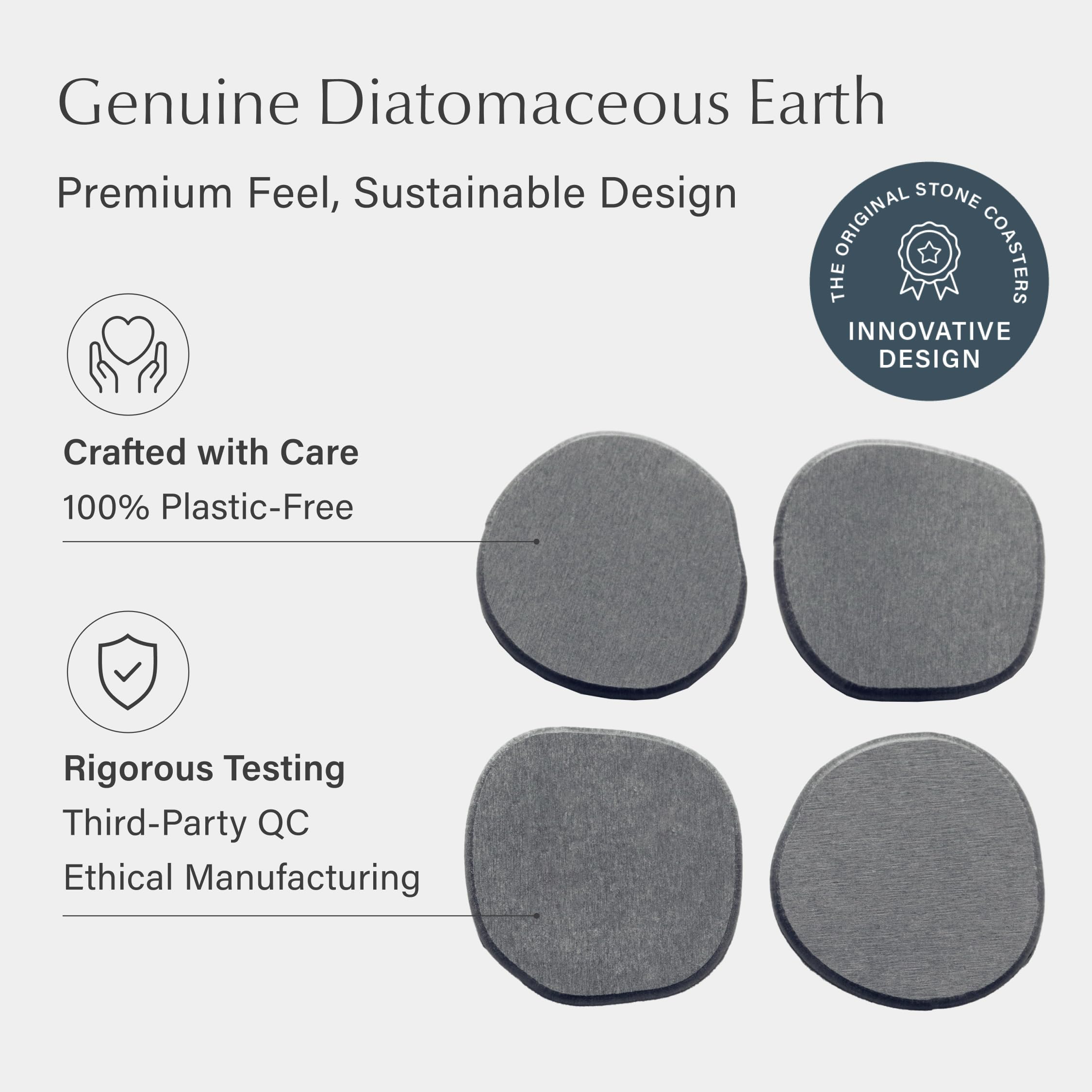 Dorai stone coaster on bar or counter adds contemporary decor