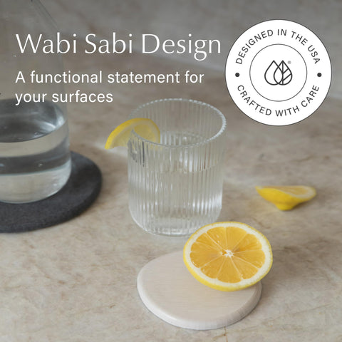 Dorai coaster stain removal guide with included sandpaper.