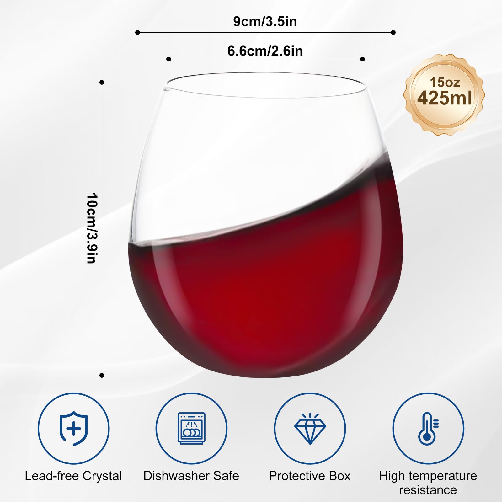DORELINA crystal-inspired tumblers elevate aromas for red or white wines