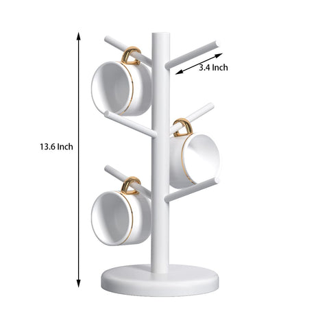 Dorhors mug rack on kitchen counter keeps mugs tidy and within reach during busy mornings.