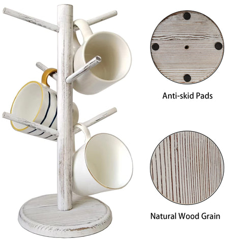 Dorhors mug tree base with non-slip feet stabilizes on smooth surfaces