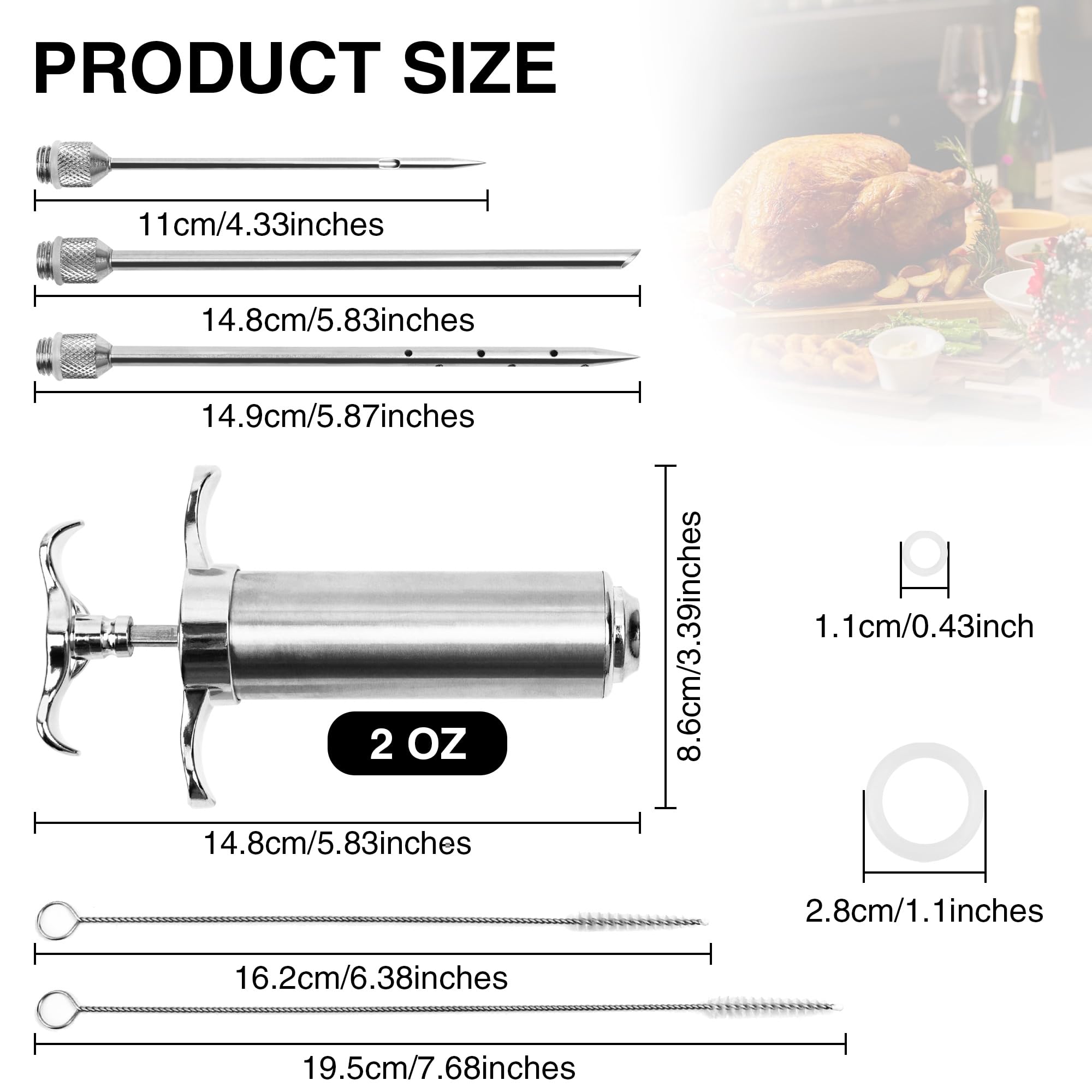 Dormercy injector needles set ready for flavorful turkey infusion.