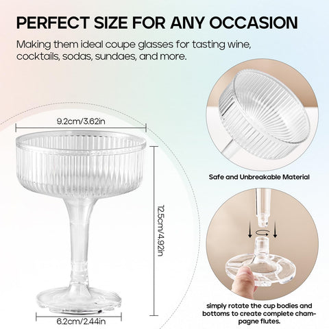 DORONAN 3.6 inch top diameter champagne coupe ready for towers
