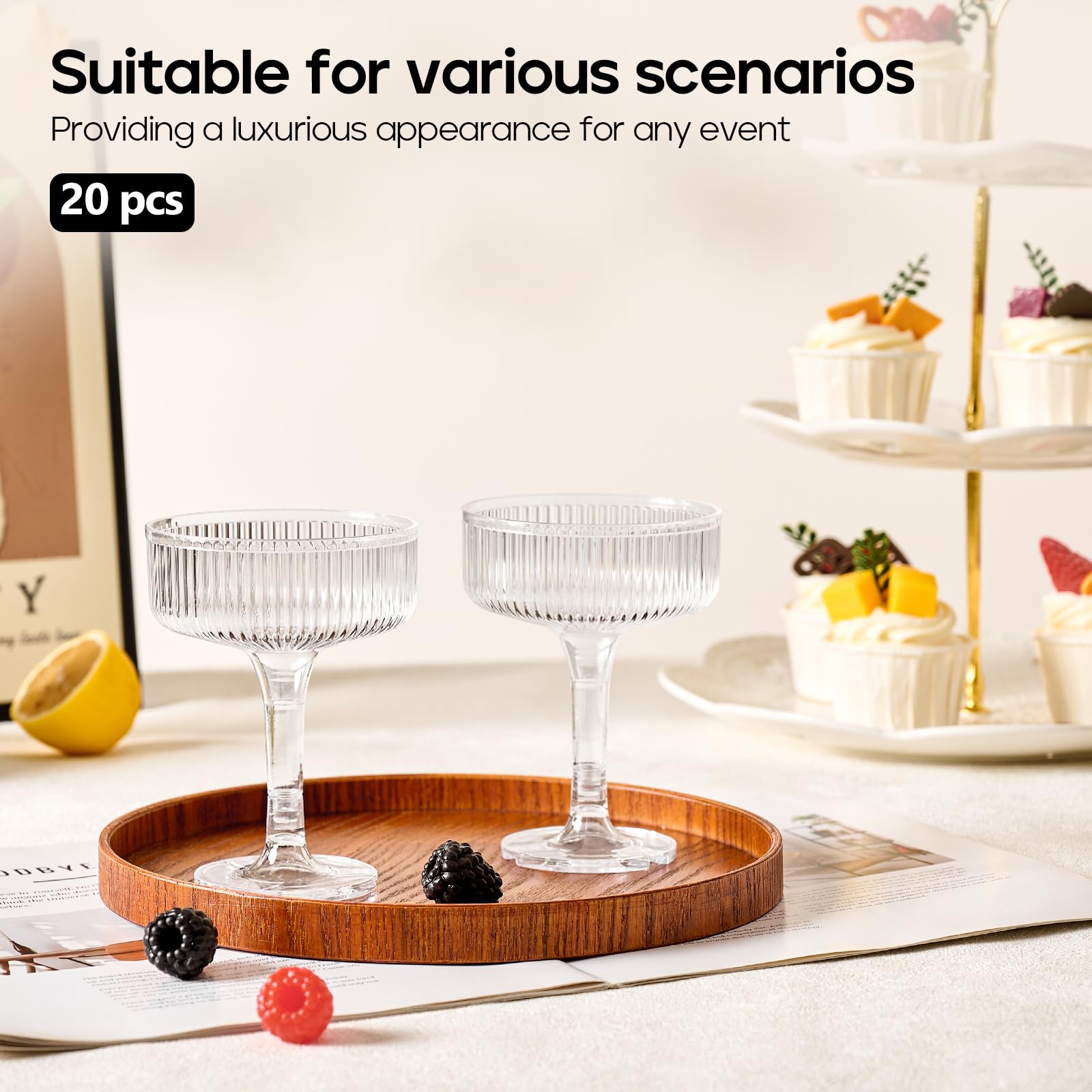 DORONAN BPA free acrylic champagne flutes easy to clean
