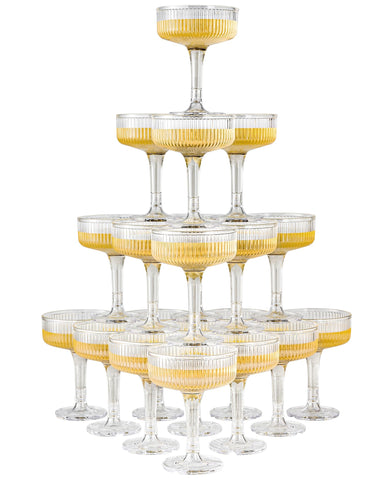 DORONAN champagne tower set in clear acrylic for elegant wedding displays