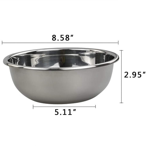 Doryh 18/10 stainless steel mixing bowls with rolled rim for secure grip.