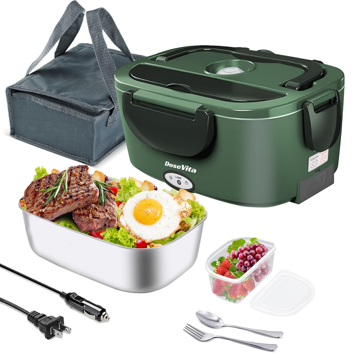 Dosevita electric lunch box heating meals quickly for on-the-go professionals.