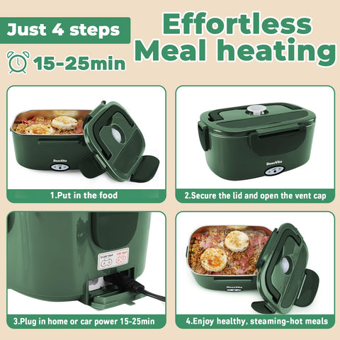 Dosevita 1.5L stainless steel container supports easy portioning and cleaning.