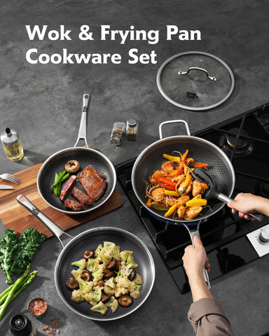 DOTCLAD 10-inch frying pan surface for quick, even searing with minimal oil.