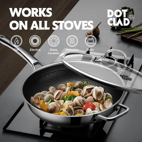 DOTCLAD easy-clean-nonstick coating makes cleanup quick after cooking.