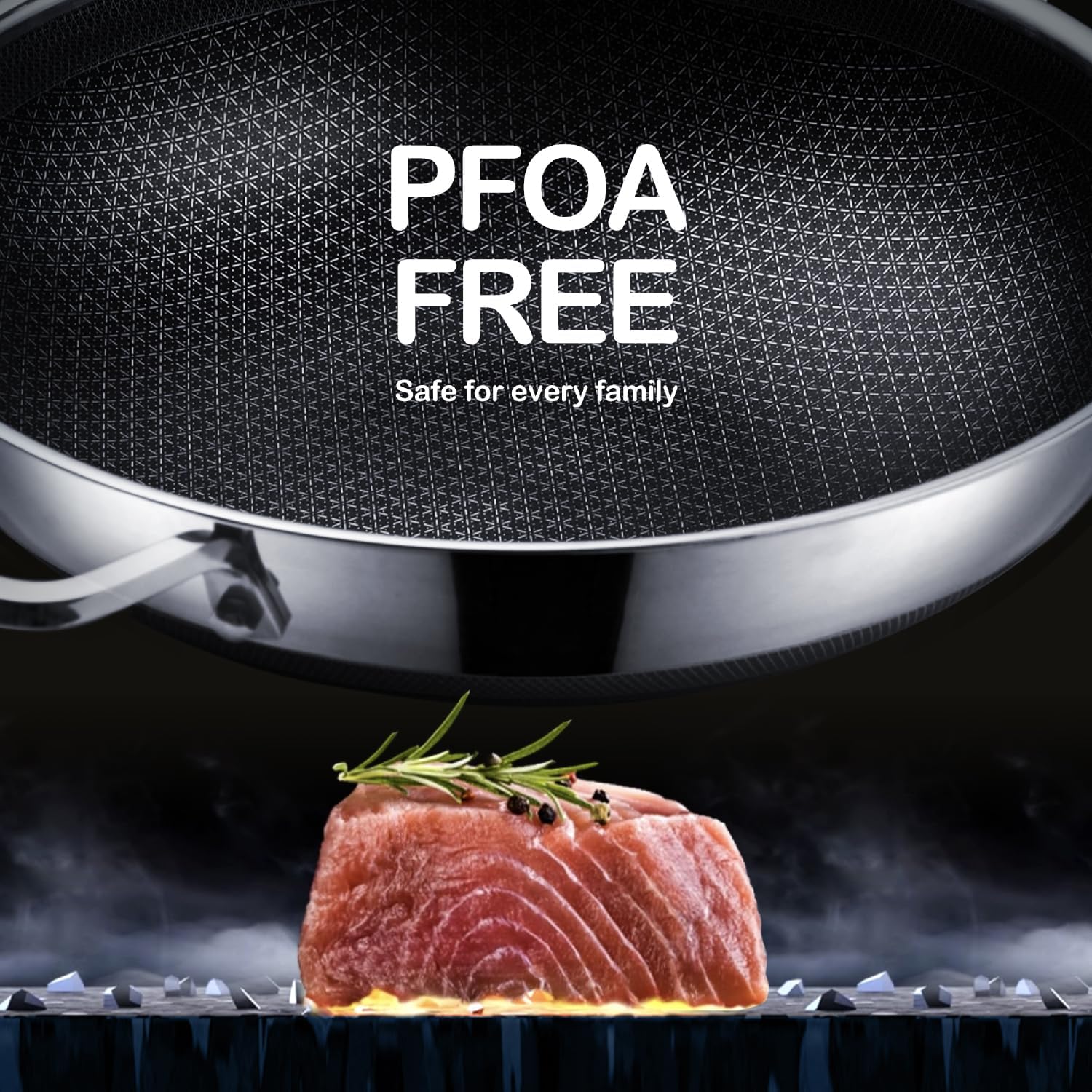 DOTCLAD Wok multi-layer stainless steel structure provides fast, even heat distribution