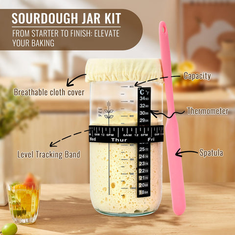 Dotela Sourdough Starter Kit silicone mat for non-stick transfer and cleanup.