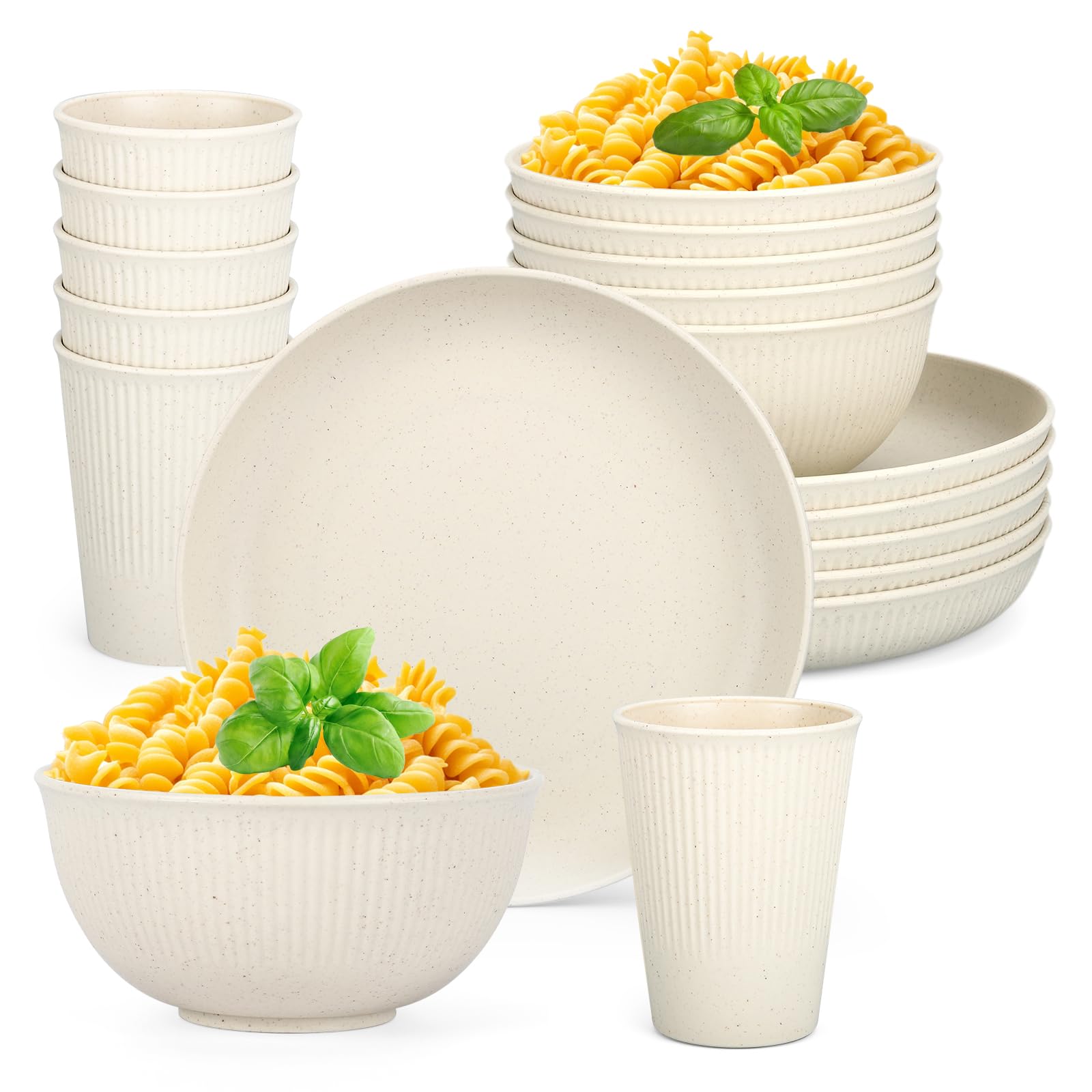 Dotpilgo wheat straw dinner plate, durable and unbreakable for daily family meals.