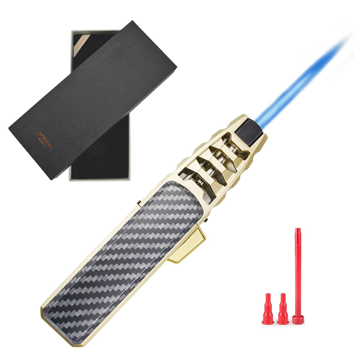 DOUBFIVSY butane torch with golden body for reliable kitchen and BBQ tasks