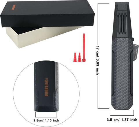 DOUBFIVSY Butane Torch Lighter gift box showcases premium packaging for gifting.