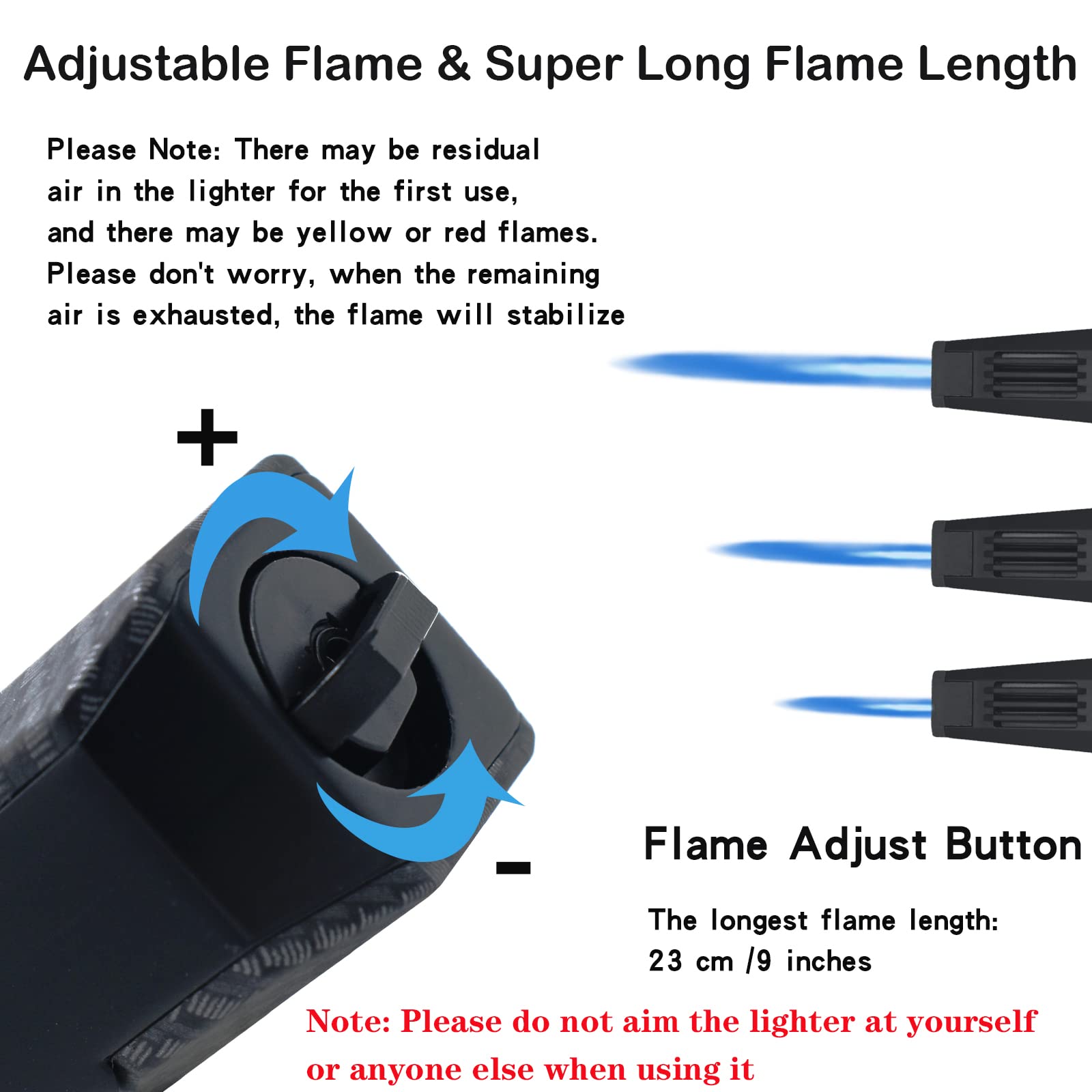 DOUBFIVSY Butane Torch Lighter metal casing image demonstrates premium zinc alloy construction.