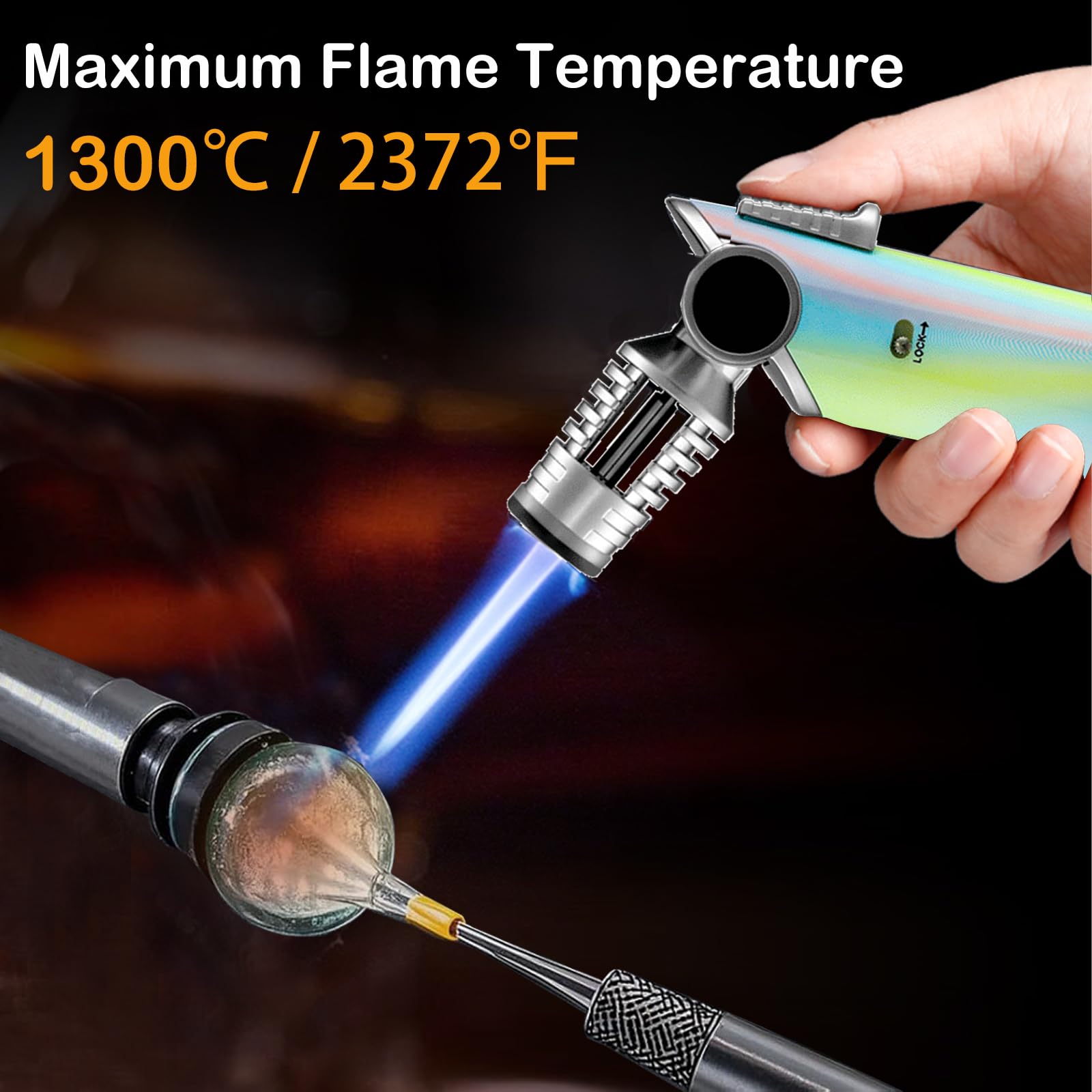 DOUBFIVSY creme brulee torch caramelizing sugar with even heat