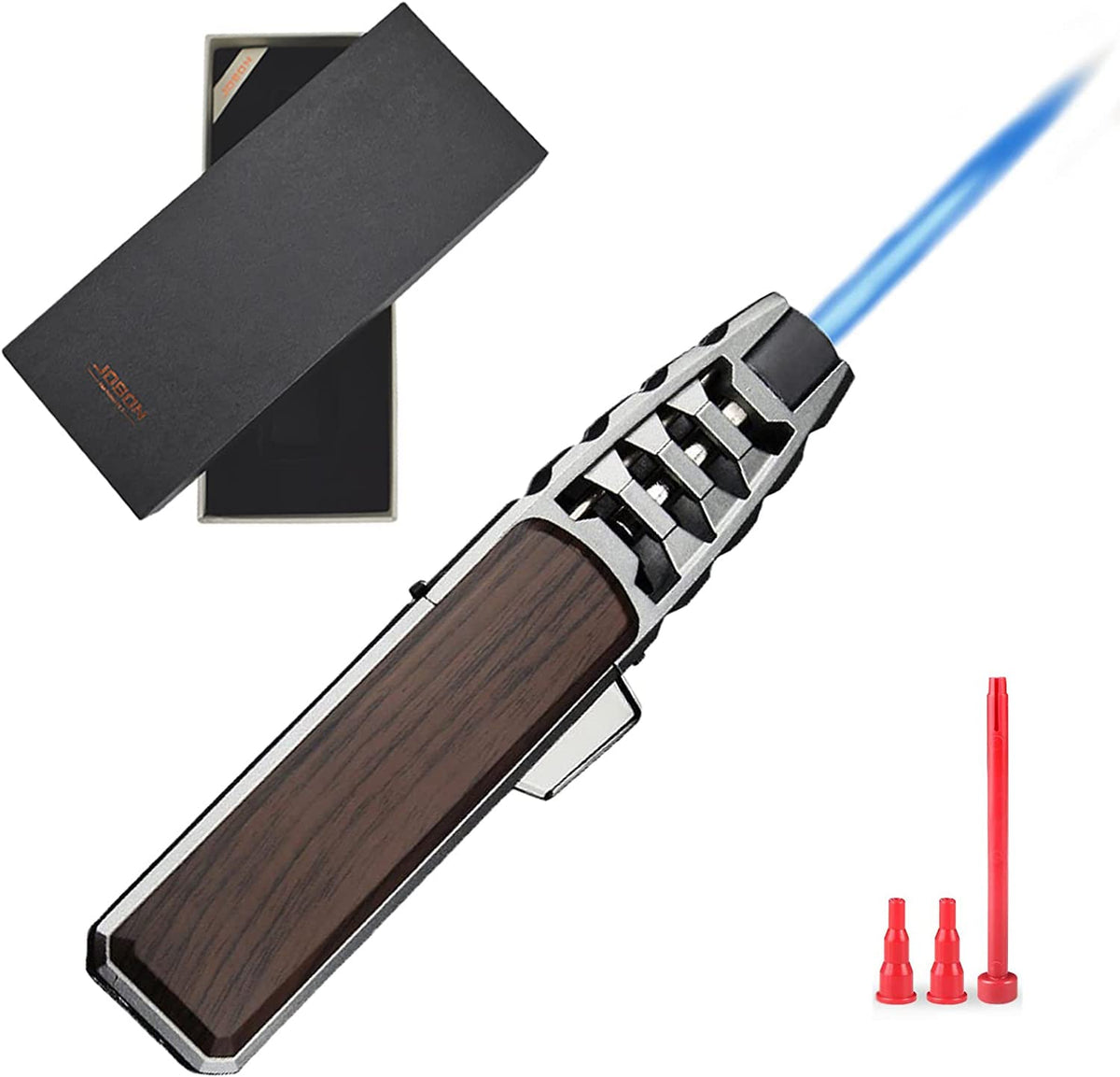 DOUBFIVSY refillable torch lighter with brown finish for continuous kitchen use