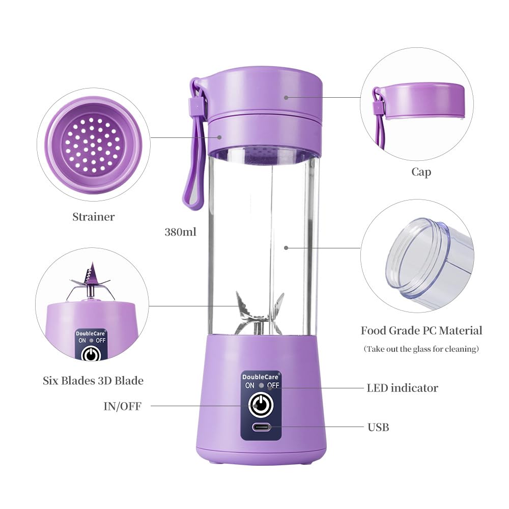DoubleCare 380ml capacity juicer cup ideal for single-serve smoothies