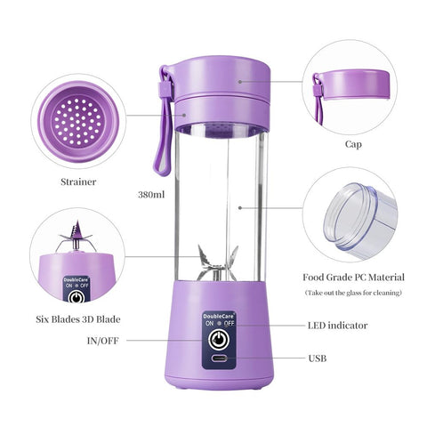 DoubleCare 380ml capacity juicer cup ideal for single-serve smoothies