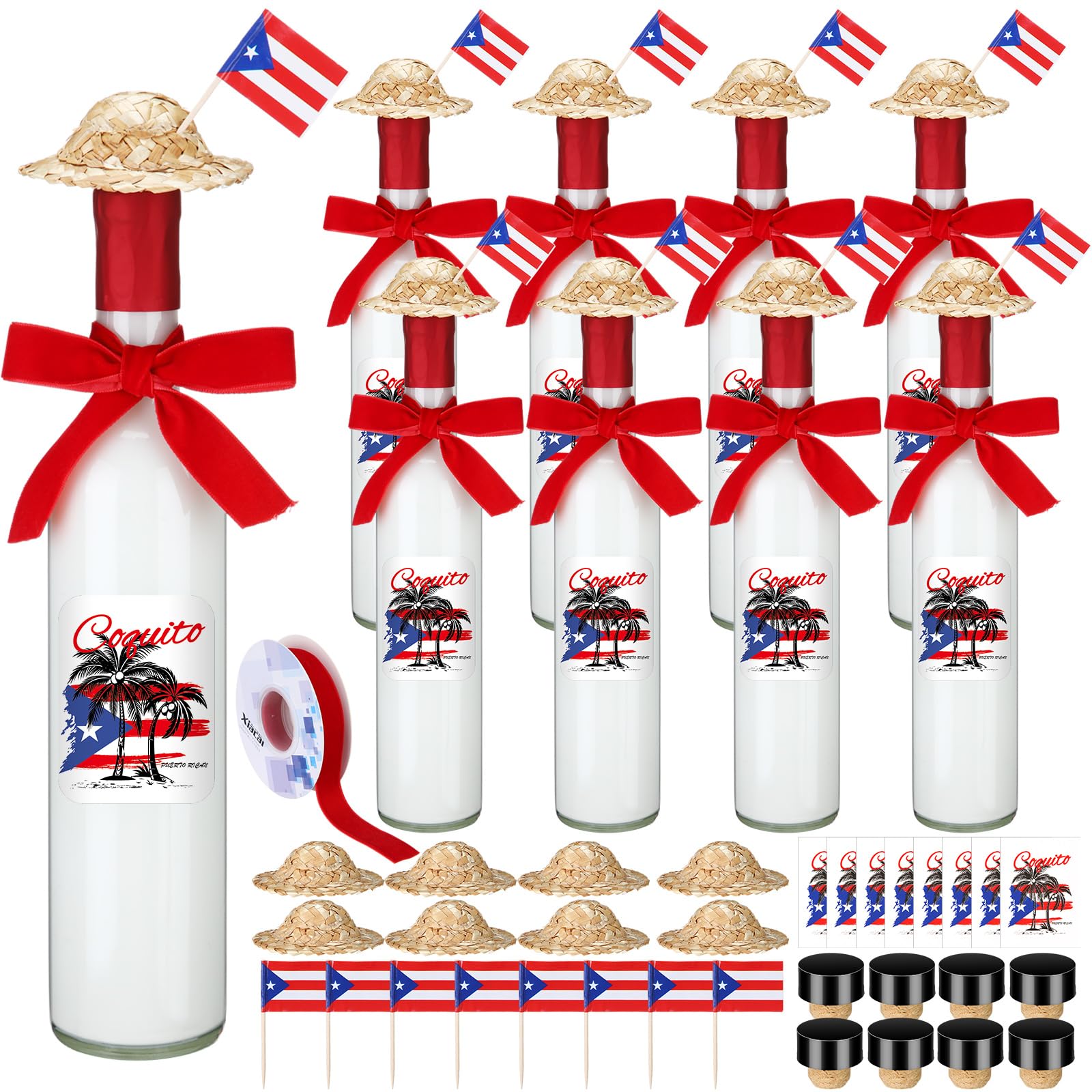DoubleFill Christmas coquito bottle 16oz with clear glass highlighting festive color